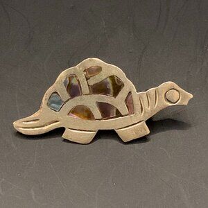 TAXCO Turtle Brooch Vtg Sterling Silver Abalone Miguel Garcia Martinez Mexico
